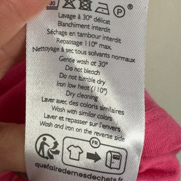 Sezane Bubblegum Pink Conrad Organic Cotton T-Shirt Size Large French Tee Crew L - Picture 8 of 13